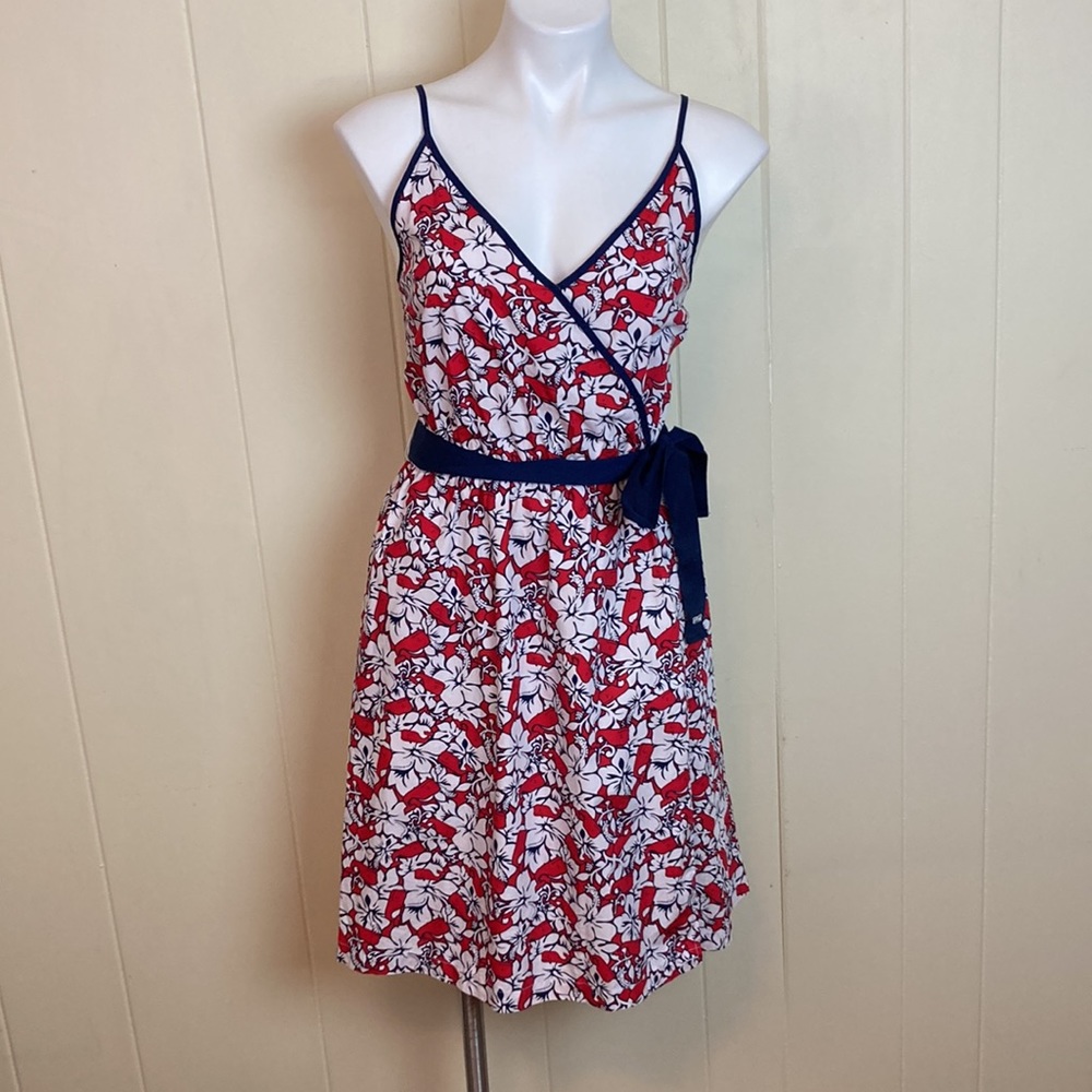 Vineyard Vines Red and White Floral Midi Dress